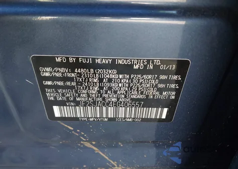 2014 Subaru Forester 2.5I Premium from USA, damaged, VIN JF2SJACC4EG406557